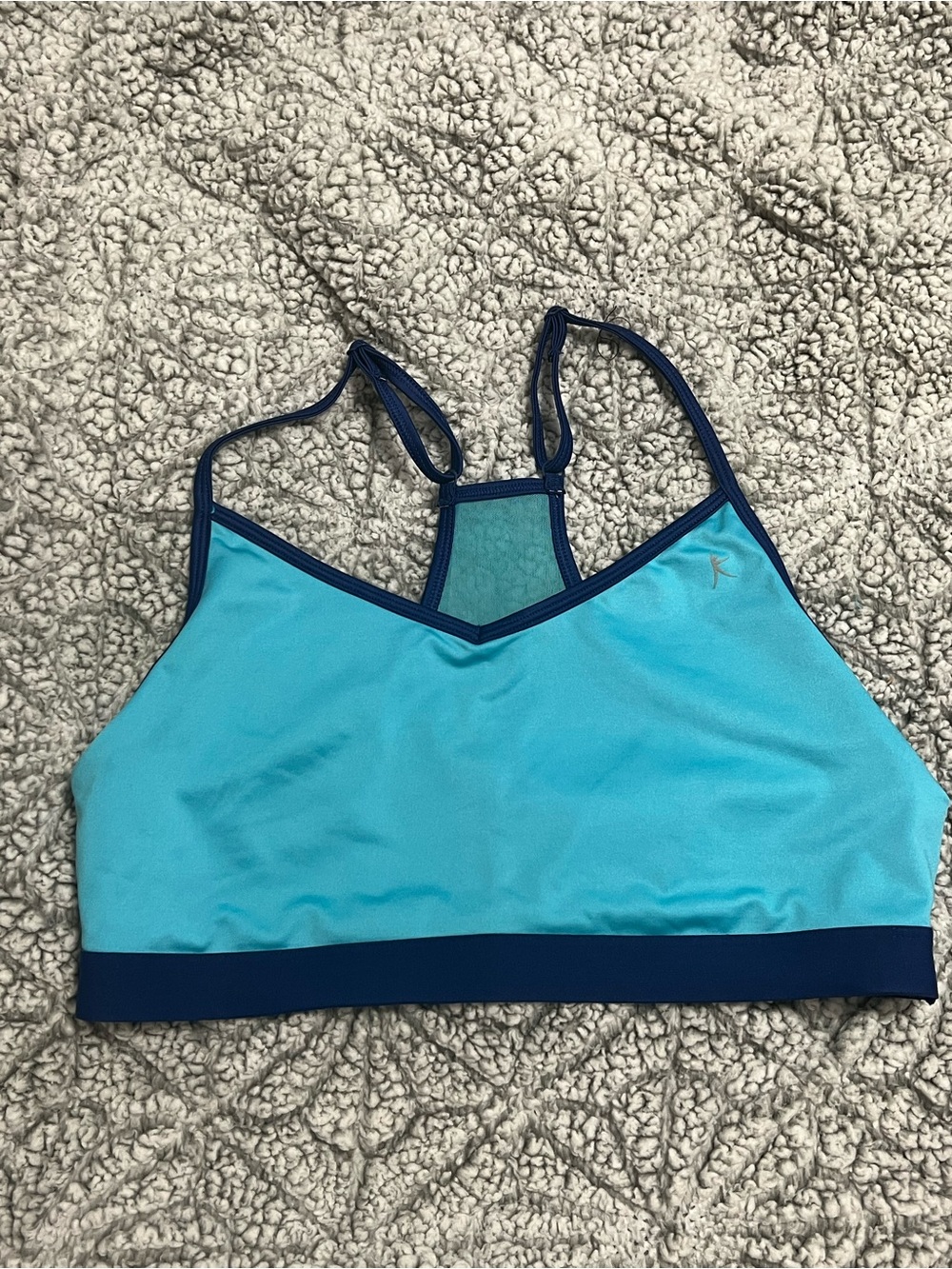 Danskin Now Turquoise and Navy Racerback Sports Bra